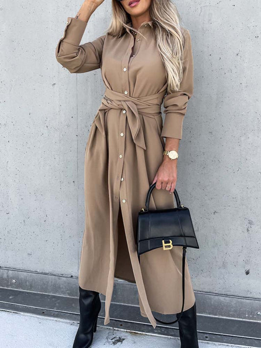 Kaylin Dress | Long-Sleeve Shirt Dress with Collar