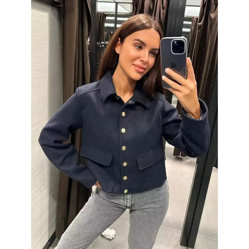 Haya Jacket | Women’s Winter Cropped Button Jacket
