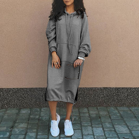 Vilda Dress | Winter Casual Hoodie Midi Dress
