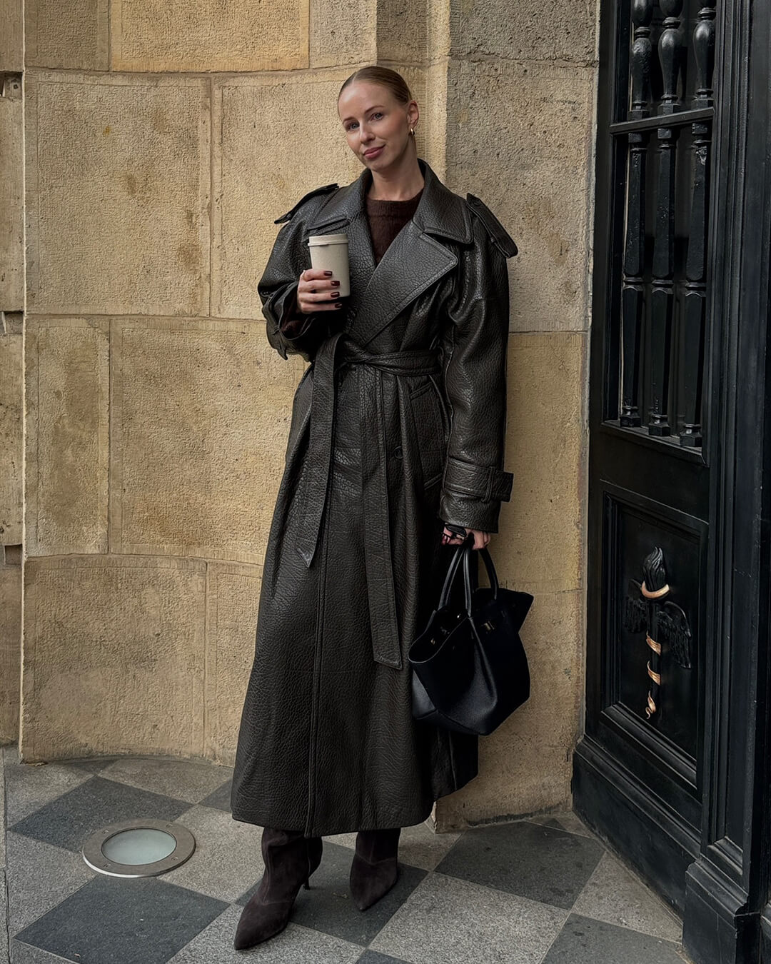 Haelyn Trench Coat | Women’s Winter Belted Leather Trench Coat
