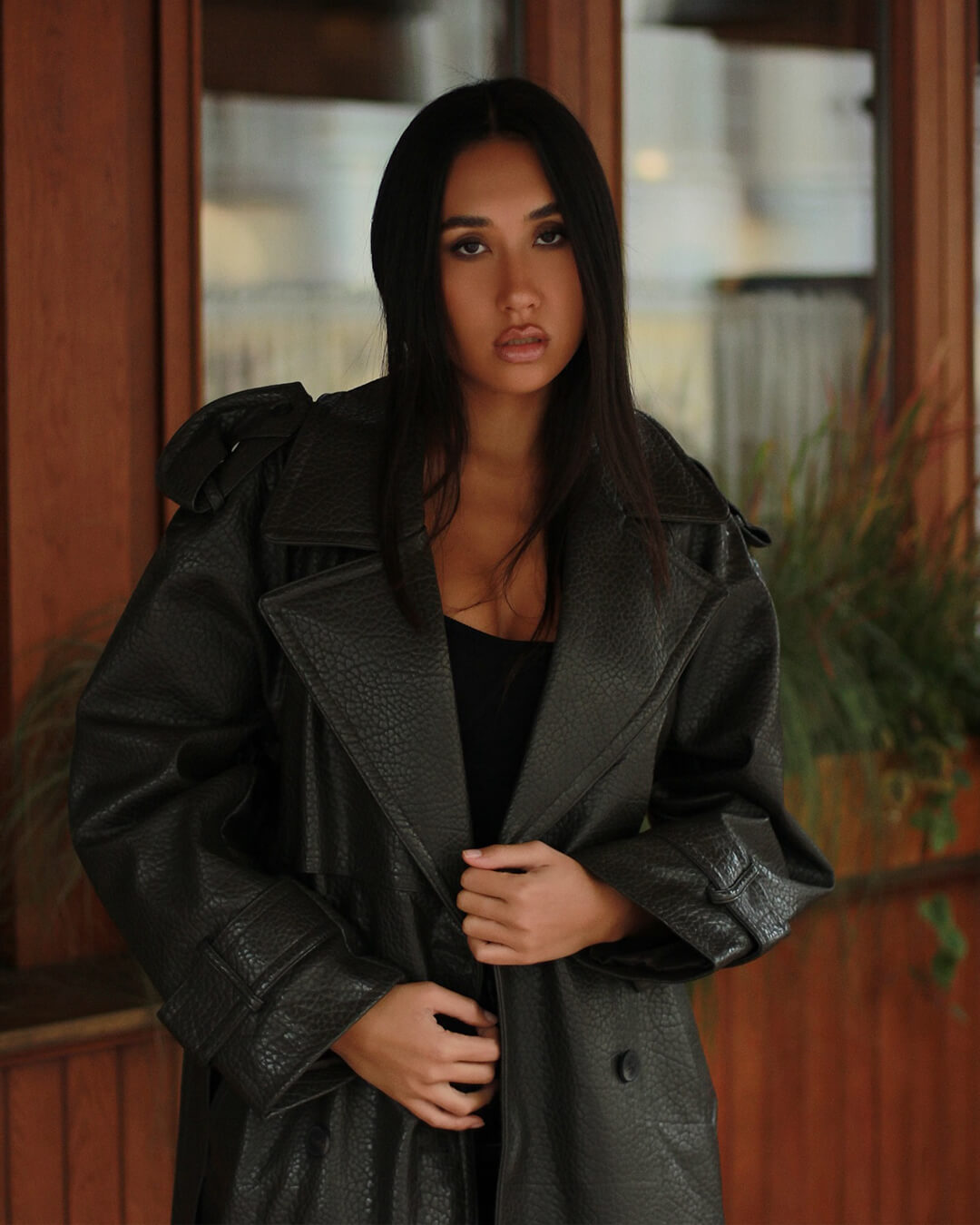 Haelyn Trench Coat | Women’s Winter Belted Leather Trench Coat