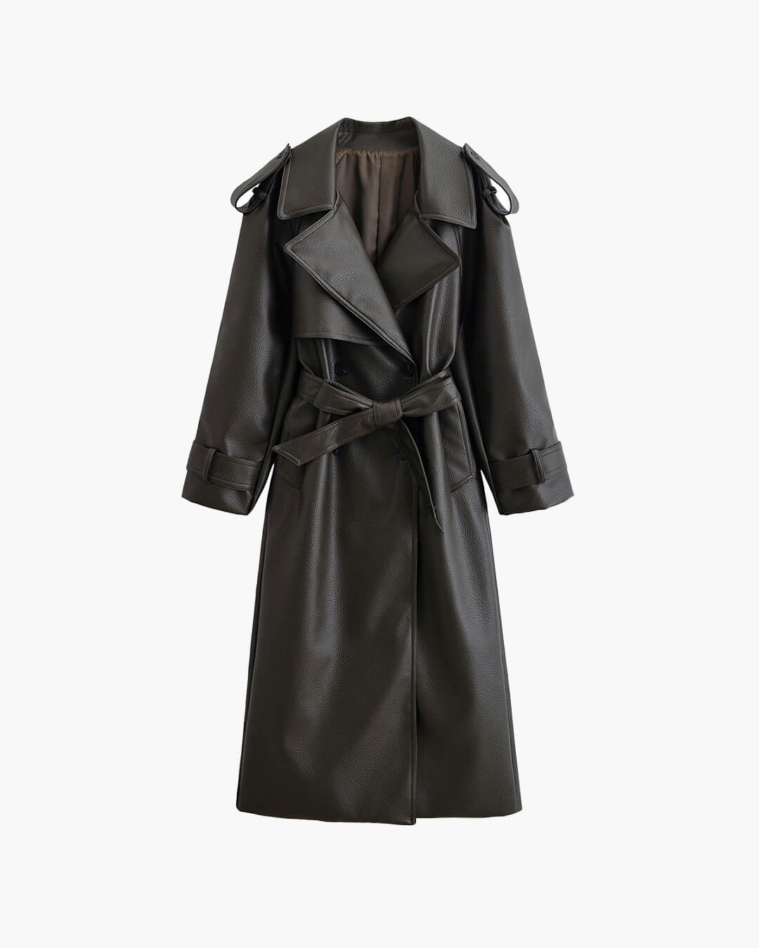 Haelyn Trench Coat | Women’s Winter Belted Leather Trench Coat