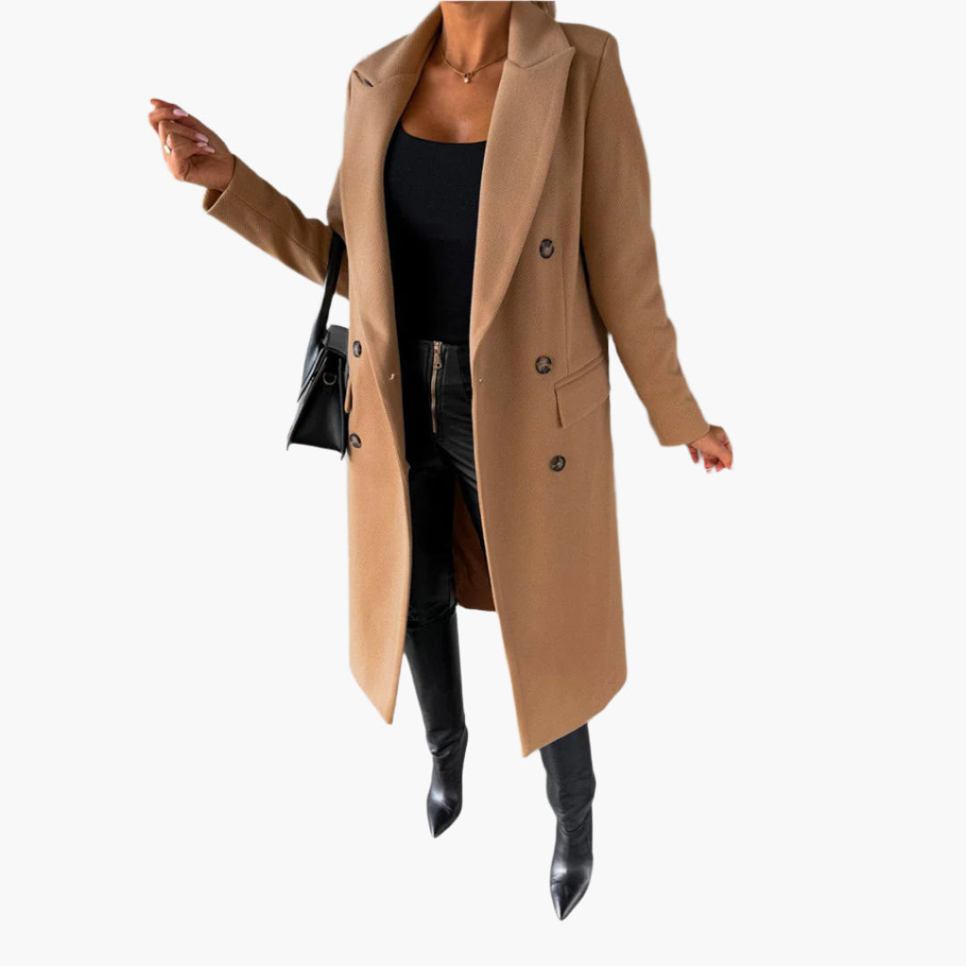 Honorah Coat | Women’s Winter Double-Breasted Long Coat