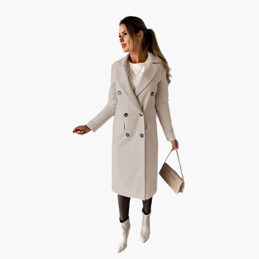 Honorah Coat | Women’s Winter Double-Breasted Long Coat