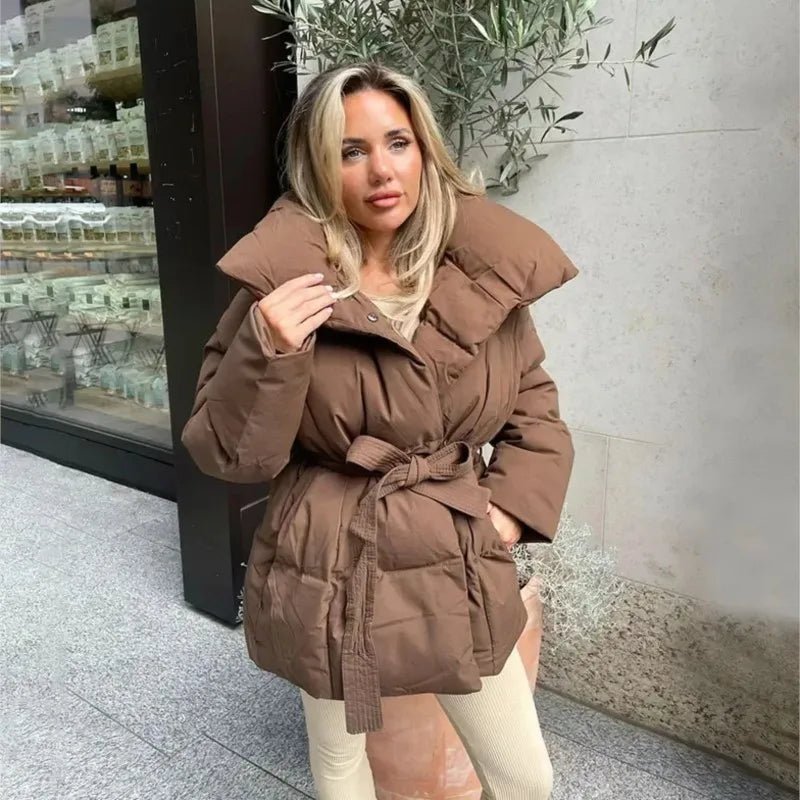 Huriyeh Jacket | Women's Belted Winter Puffer Jacket