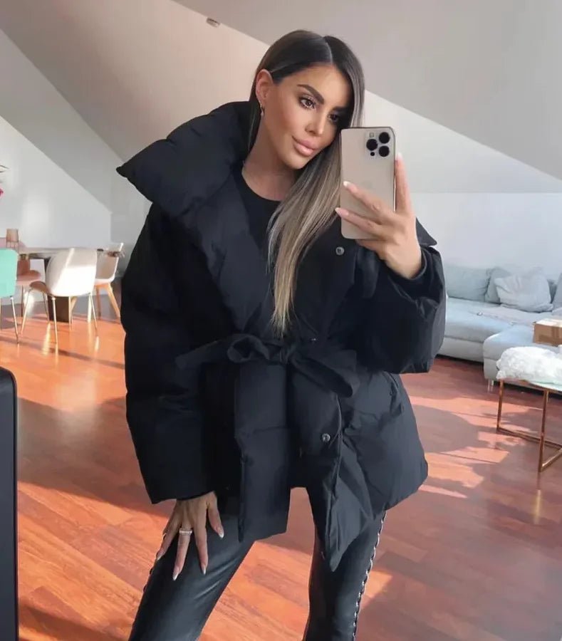Huriyeh Jacket | Women's Belted Winter Puffer Jacket
