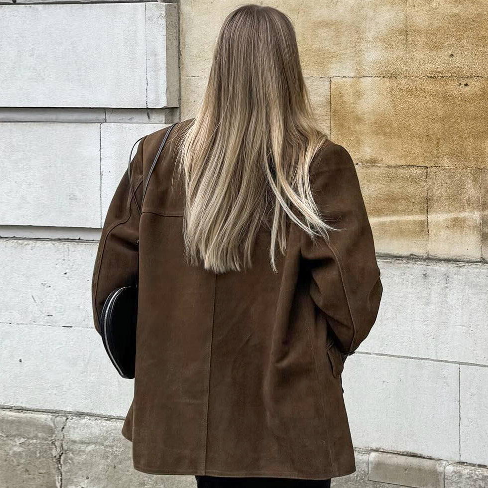 Tamra Blazer | Autumn Suede Tailored Blazer