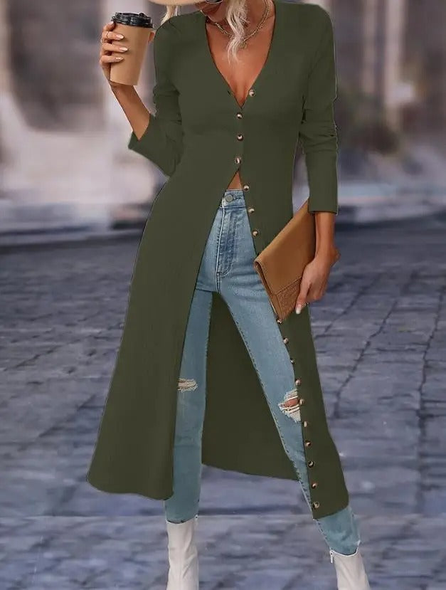 Wanessa Cardigan | Winter Long Button-Down Knit Cardigan