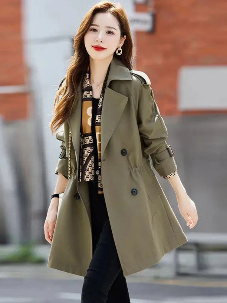 Wanetta Coat | Autumn Double-Breasted Classic Trench Coat