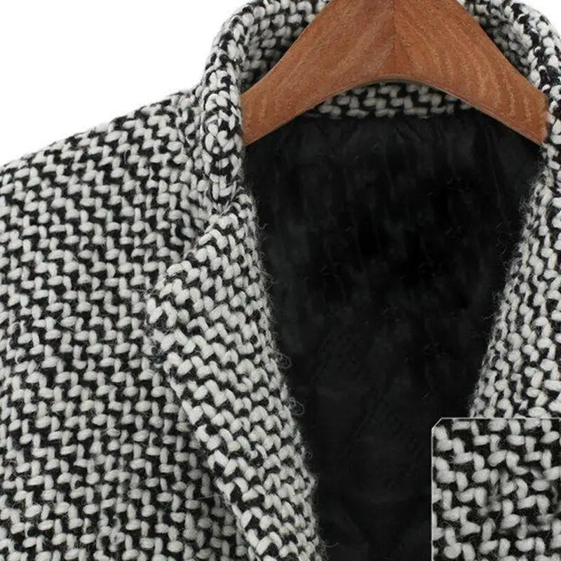 Iida Winter Coat | Women's Houndstooth Double-breasted Coat