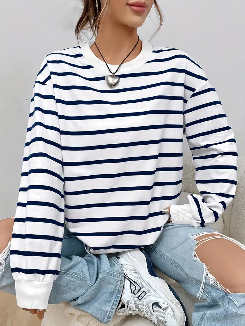 Xayla Sweatshirt | Women’s Winter Striped Casual Pullover