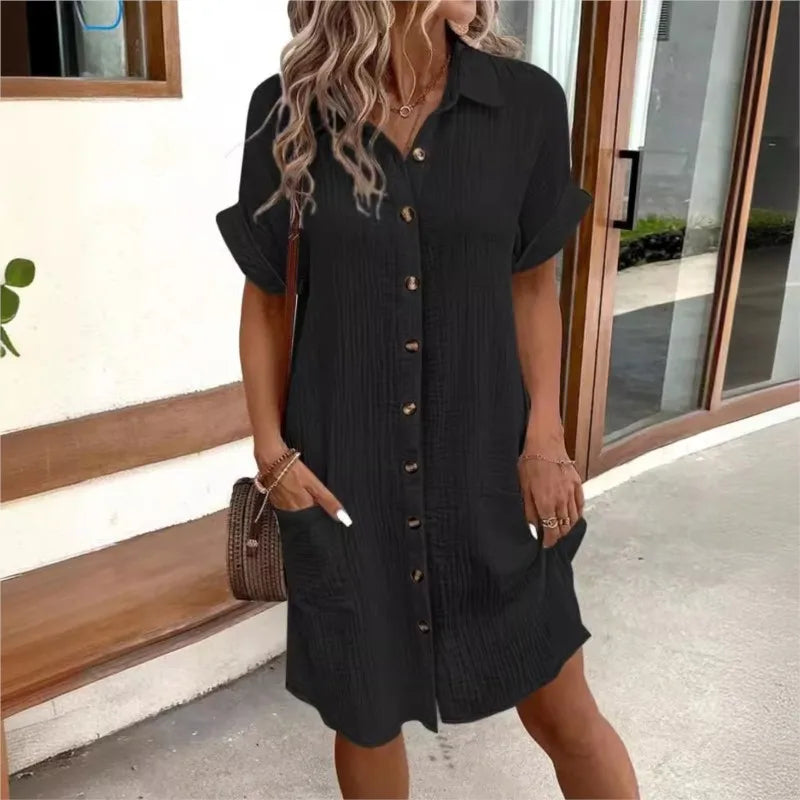 Wallis Dress | Women's Summer Button-Up Dress with Pockets
