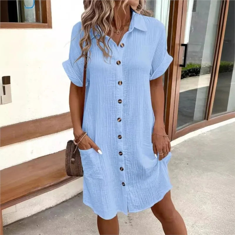Wallis Dress | Women's Summer Button-Up Dress with Pockets
