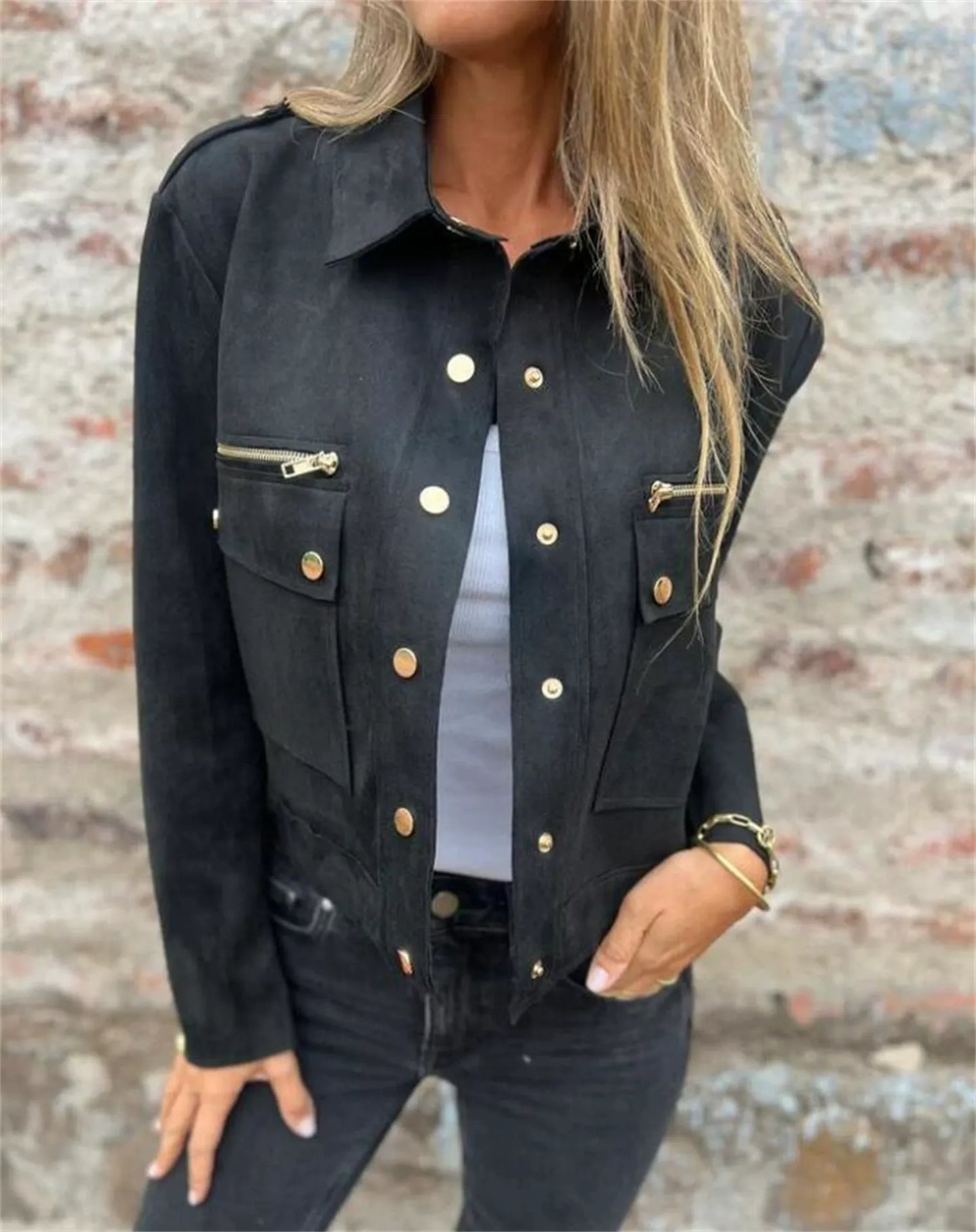 Emilia Jacket | Women’s Winter Suede-Style Short Jacket