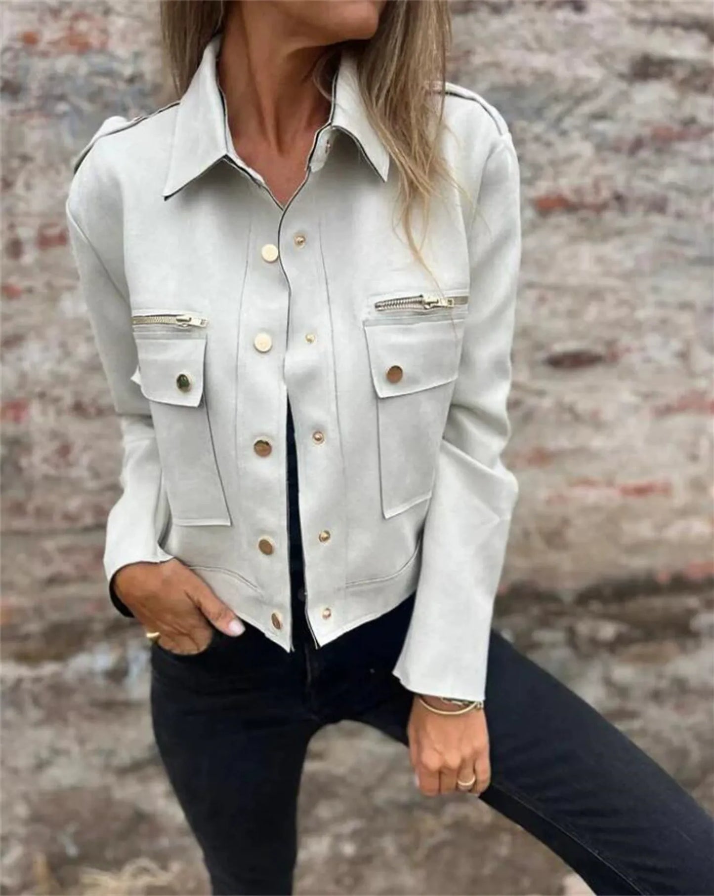 Emilia Jacket | Women’s Winter Suede-Style Short Jacket