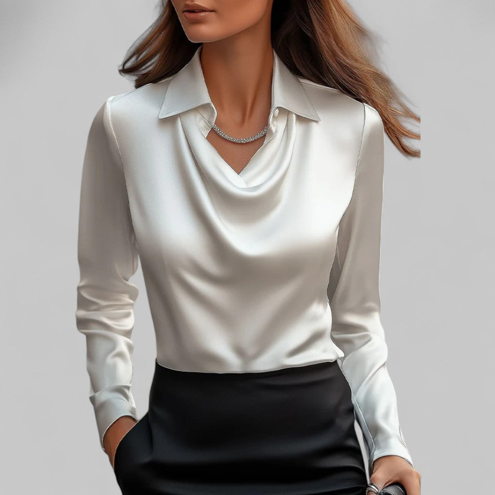 Ezri Blouse | Women’s Winter Elegant Drape Neck Blouse