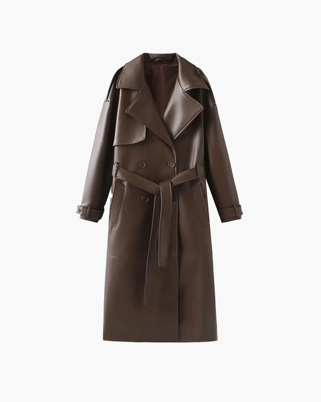 Hadley Trench Coat | Women’s Winter Faux Leather Trench Coat