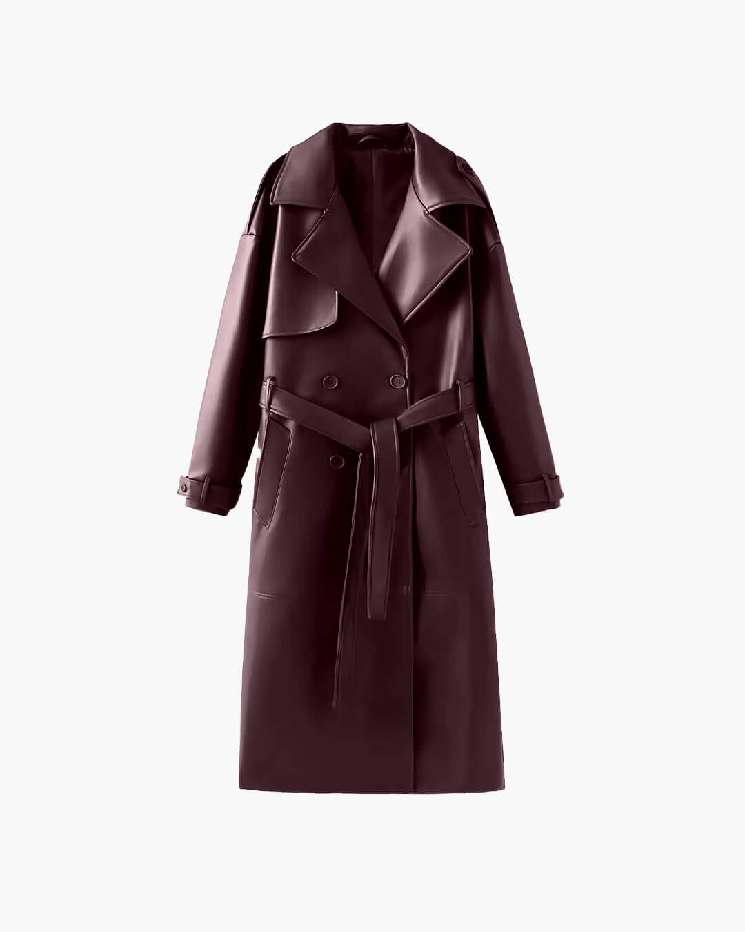 Hadley Trench Coat | Women’s Winter Faux Leather Trench Coat